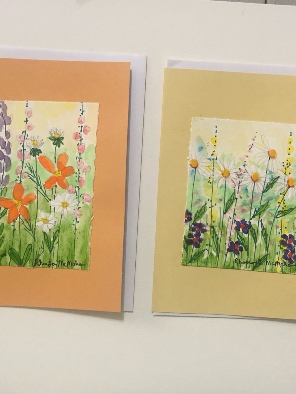 Daisy and Field Flowers Watercolor Cards